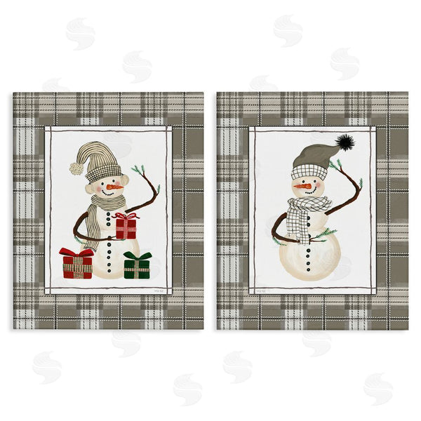 stupell industries Cindy Jacobs | Cozy Snowmen on Plaid