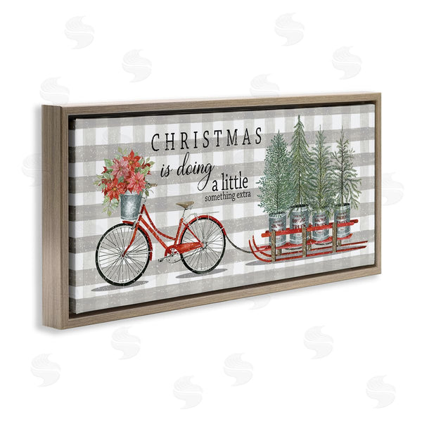Stupell Industries Cindy Jacobs | Encouraging Christmas Giving Quote Bicycle & Tree Sled Wall Art