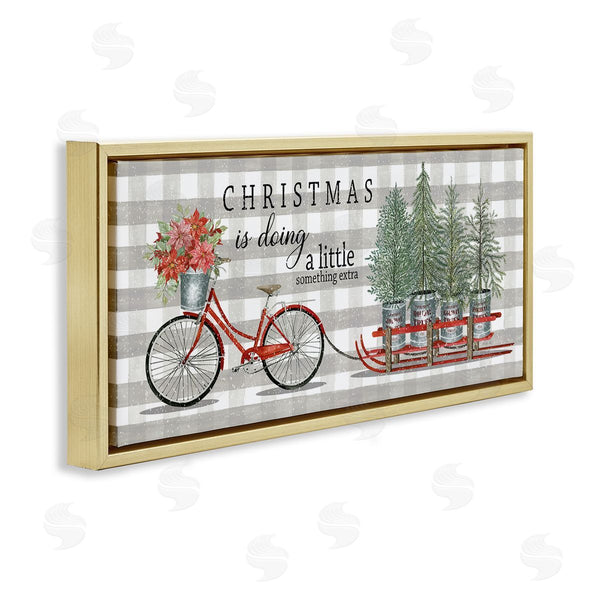 Stupell Industries Cindy Jacobs | Encouraging Christmas Giving Quote Bicycle & Tree Sled Wall Art