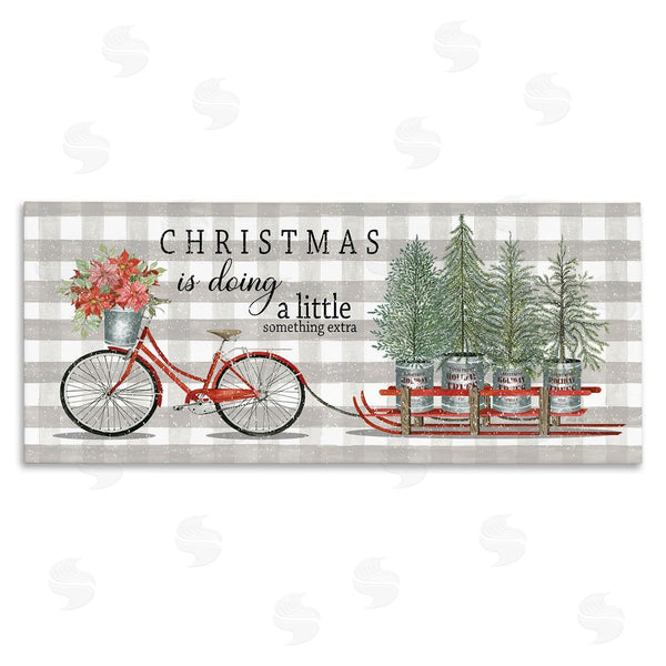 stupell industries Cindy Jacobs | Encouraging Christmas Giving Quote Bicycle & Tree Sled Wall Art