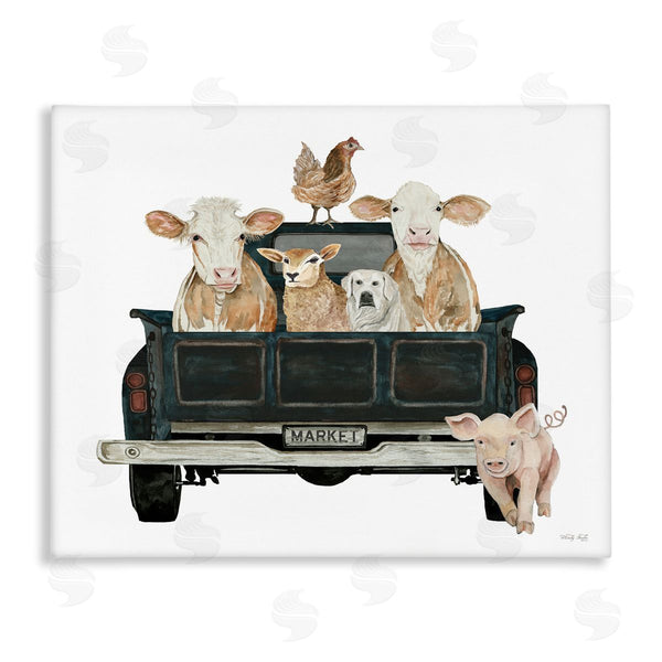stupell industries Cindy Jacobs | Farm Animals in Truck Wall Art