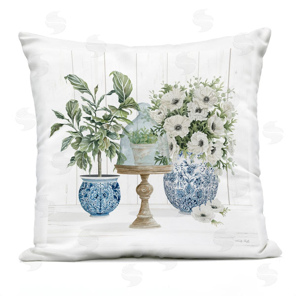 Stupell Industries Cindy Jacobs | Flower Arrangement Ornate Vase Printed Throw Pillow