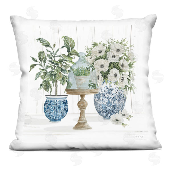 stupell industries Cindy Jacobs | Flower Arrangement Ornate Vase Printed Throw Pillow