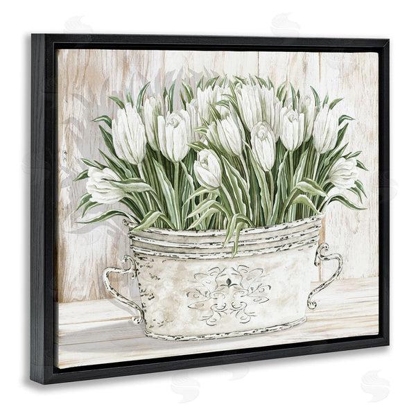 Stupell Industries Cindy Jacobs | Fresh White Tulip Flowers Vintage