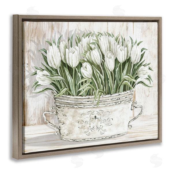 Stupell Industries Cindy Jacobs | Fresh White Tulip Flowers Vintage