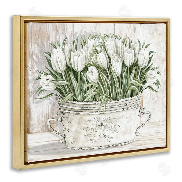 Stupell Industries Cindy Jacobs | Fresh White Tulip Flowers Vintage