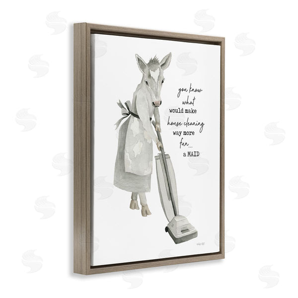 Stupell Industries Cindy Jacobs | Funny Cleaning Cow Phrase Wall Art