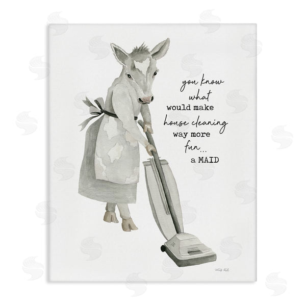 stupell industries Cindy Jacobs | Funny Cleaning Cow Phrase Wall Art