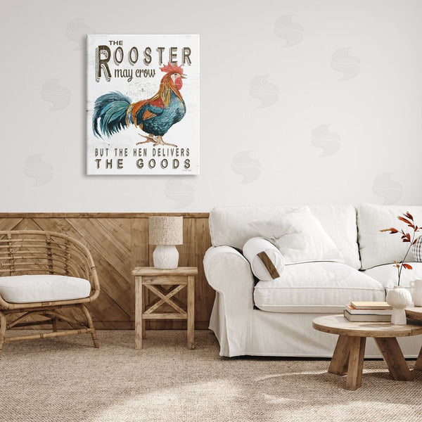 Stupell Industries Cindy Jacobs | Funny Rooster & Hen Phrase Wall Art