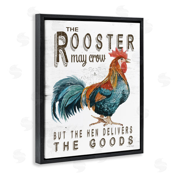 Stupell Industries Cindy Jacobs | Funny Rooster & Hen Phrase Wall Art
