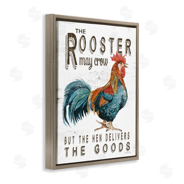 Stupell Industries Cindy Jacobs | Funny Rooster & Hen Phrase Wall Art
