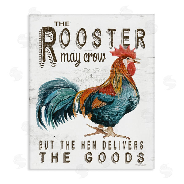 stupell industries Cindy Jacobs | Funny Rooster & Hen Phrase Wall Art