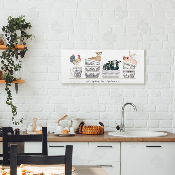 Stupell Industries Cindy Jacobs | Gather For Food Animal Bowls Wall Art