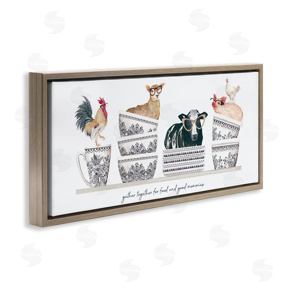 Stupell Industries Cindy Jacobs | Gather For Food Animal Bowls Wall Art