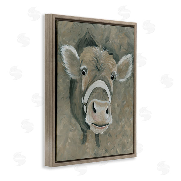 Stupell Industries Cindy Jacobs | Gossip Cow Head Peeking Eyes Wide Open Wall Art
