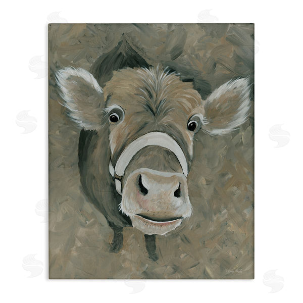 stupell industries Cindy Jacobs | Gossip Cow Head Peeking Eyes Wide Open Wall Art
