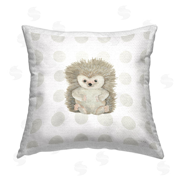 Stupell Industries Cindy Jacobs | Hedgehog On Dots Printed Throw Pillow
