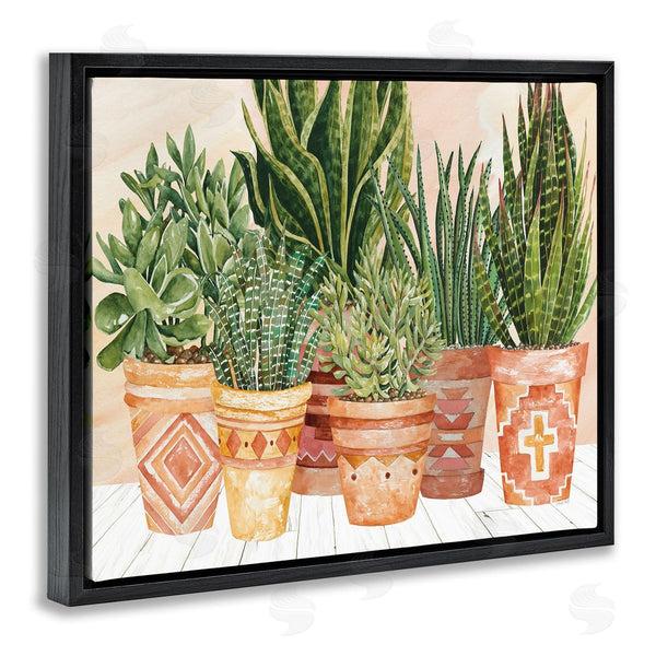 Stupell Industries Cindy Jacobs | Indoor Plant Scene Boho Pattern Pots Living Room Wall Art
