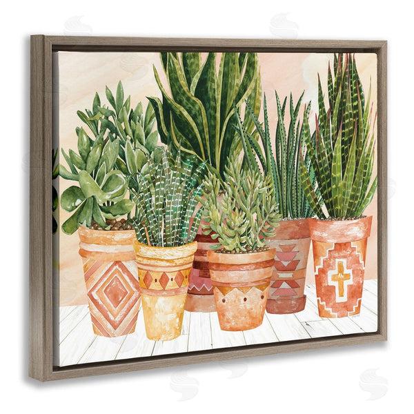Stupell Industries Cindy Jacobs | Indoor Plant Scene Boho Pattern Pots Living Room Wall Art