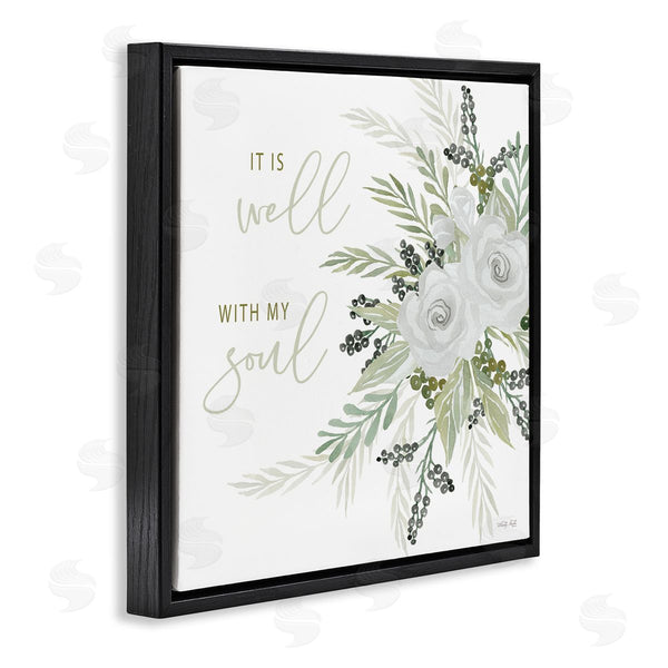 Stupell Industries Cindy Jacobs | It Is Well With My Soul White Roses Wall Art