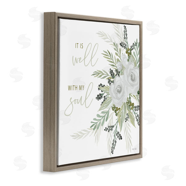 Stupell Industries Cindy Jacobs | It Is Well With My Soul White Roses Wall Art