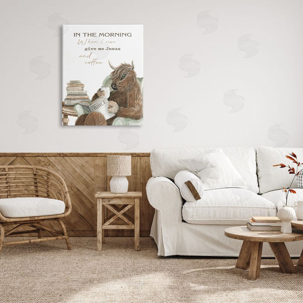 Stupell Industries Cindy Jacobs | Jesus & Coffee Cattle Phrase Wall Art