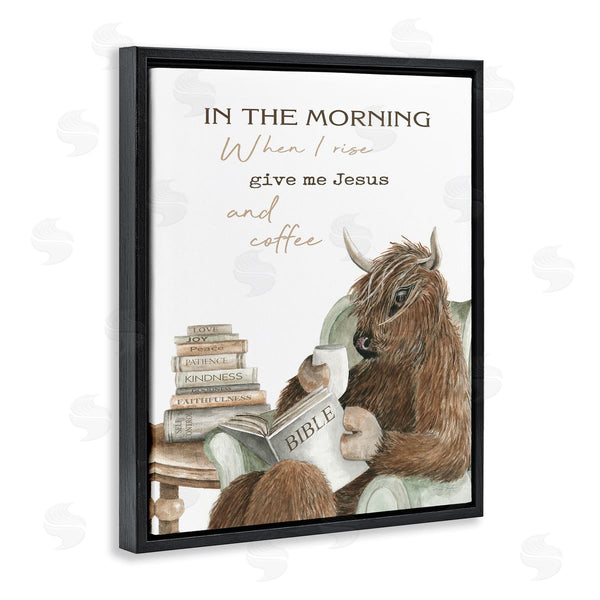 Stupell Industries Cindy Jacobs | Jesus & Coffee Cattle Phrase Wall Art