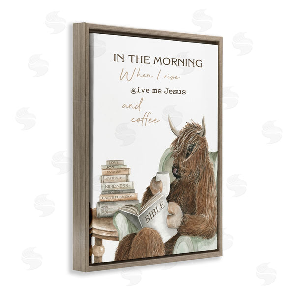 Stupell Industries Cindy Jacobs | Jesus & Coffee Cattle Phrase Wall Art