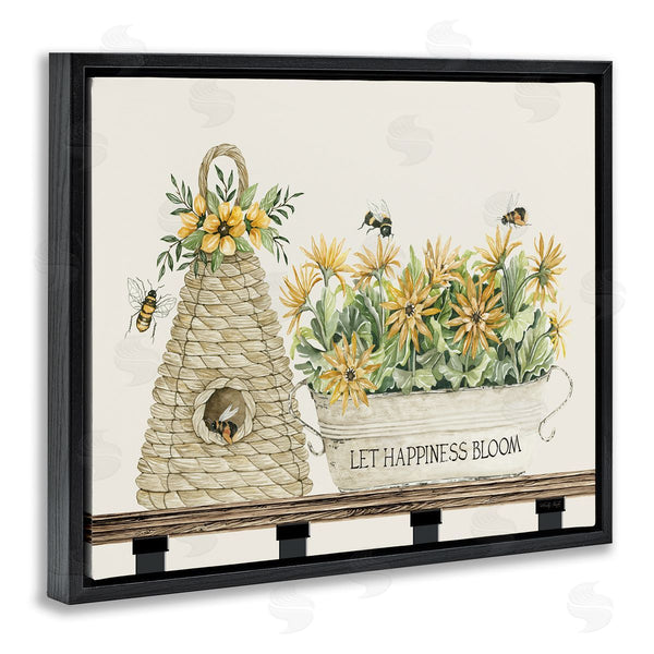 Stupell Industries Cindy Jacobs | Let Happiness Bloom Beehive Nest Daisy Flowers Nest Wall Art
