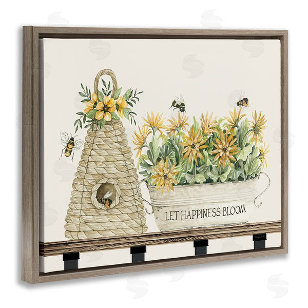 Stupell Industries Cindy Jacobs | Let Happiness Bloom Beehive Nest Daisy Flowers Nest Wall Art