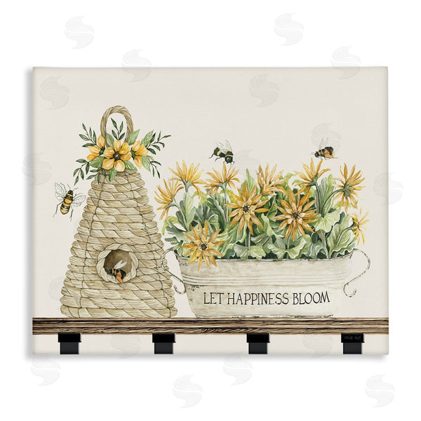 stupell industries Cindy Jacobs | Let Happiness Bloom Beehive Nest Daisy Flowers Nest Wall Art