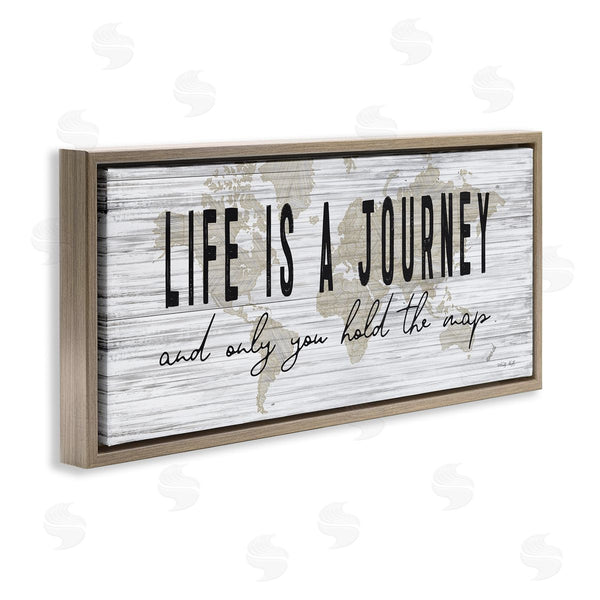 Stupell Industries Cindy Jacobs | Life Is A Journey Rustic World Map Wall Art