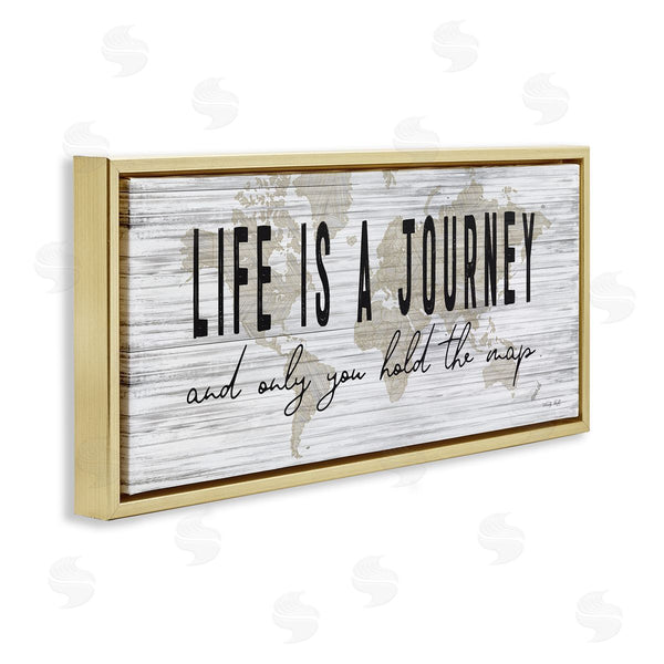Stupell Industries Cindy Jacobs | Life Is A Journey Rustic World Map Wall Art