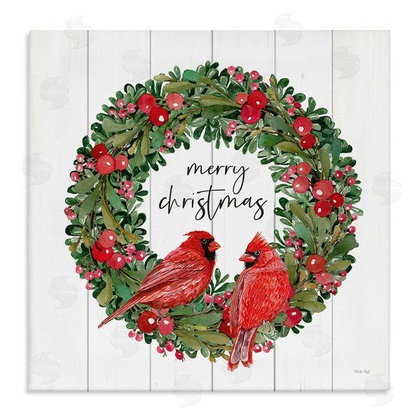 stupell industries Cindy Jacobs | Merry Christmas Red Cardinal Wreath Wall Art