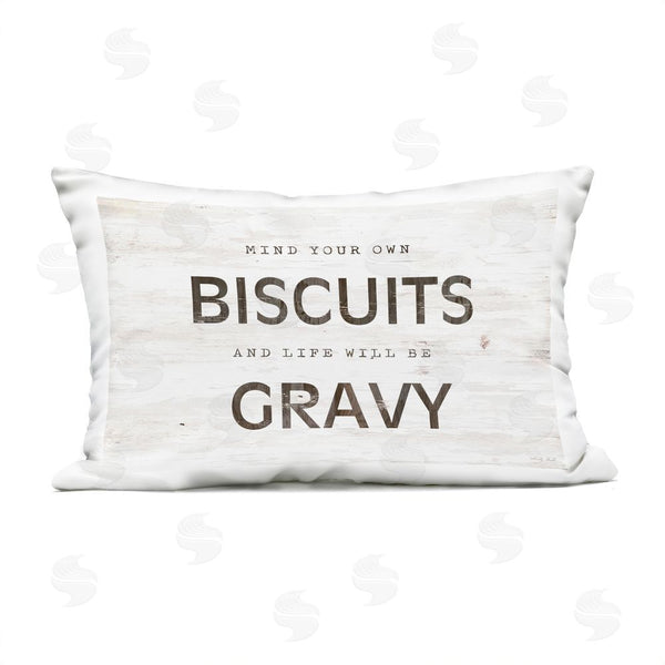 Stupell Industries Cindy Jacobs | Mind Your Biscuits Life Is Gravy Throw Pillow