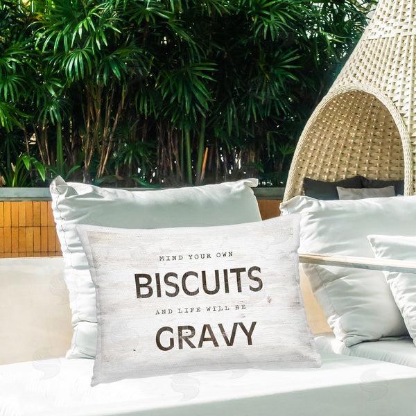 Stupell Industries Cindy Jacobs | Mind Your Biscuits Life Is Gravy Throw Pillow