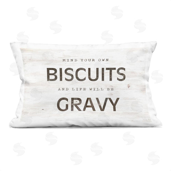 stupell industries Cindy Jacobs | Mind Your Biscuits Life Is Gravy Throw Pillow
