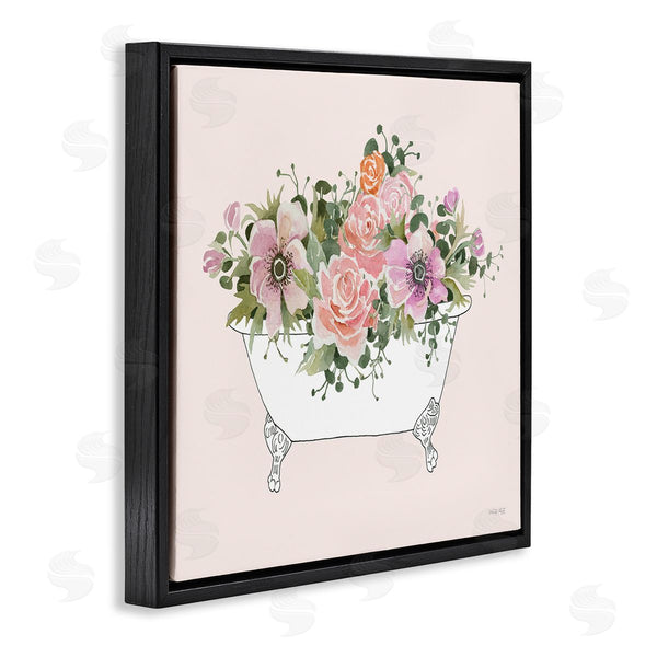 Stupell Industries Cindy Jacobs | Mixed Flower Arrangement Bathtub Planter Pink Blossoms Wall Art