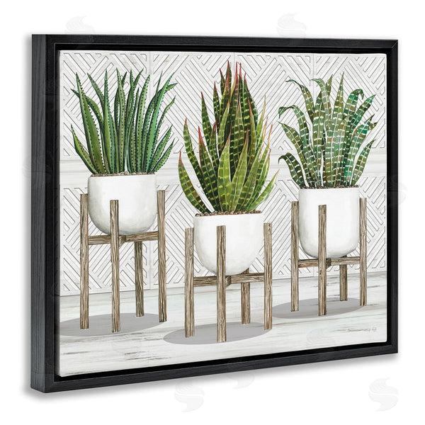 Stupell Industries Cindy Jacobs | Modern Aloe Plant Trio Living Room Still Life Wall Art