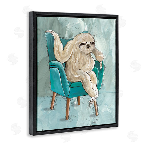 Stupell Industries Cindy Jacobs | Modern Sloth Sitting Down Satirical Animal Painting Wall Art