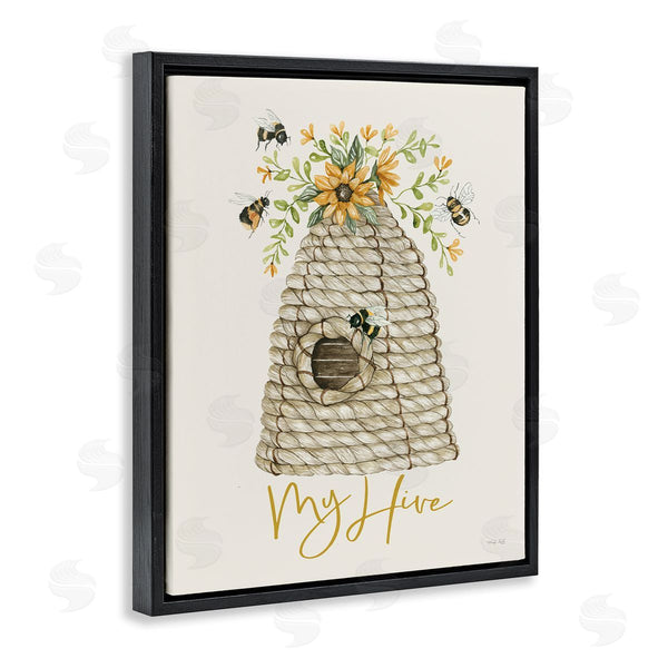 Stupell Industries Cindy Jacobs | My Hive Phrase Insect Bees Vintage Sunflower Florals Wall Art
