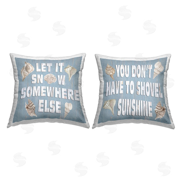 Stupell Industries Cindy Jacobs | Nautical Holiday Let It Snow Phrases Printed Throw Pillow Set