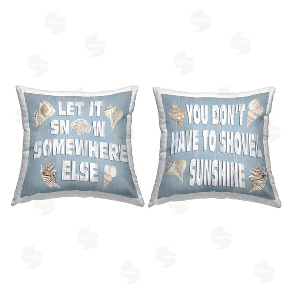 stupell industries Cindy Jacobs | Nautical Holiday Let It Snow Phrases Printed Throw Pillow Set