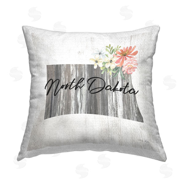 Stupell Industries Cindy Jacobs | North Dakota Rustic Florals Printed Throw Pillow