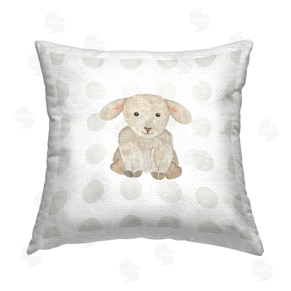 Stupell Industries Cindy Jacobs | Nursery Lamb On Dots Printed Throw Pillow