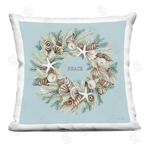 stupell industries Cindy Jacobs | Peace Sea Life Pine Wreath Printed Throw Pillow