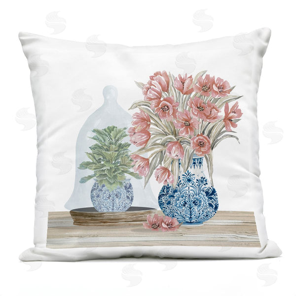 Stupell Industries Cindy Jacobs | Pink Bouquet Ornate Pattern Vase Printed Throw Pillow