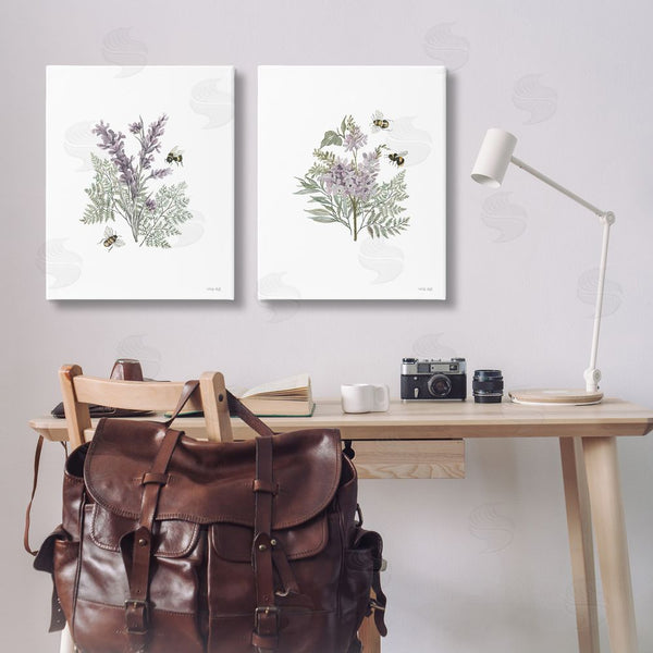Stupell Industries Cindy Jacobs | Purple Floral Ferns Bees Wall Art
