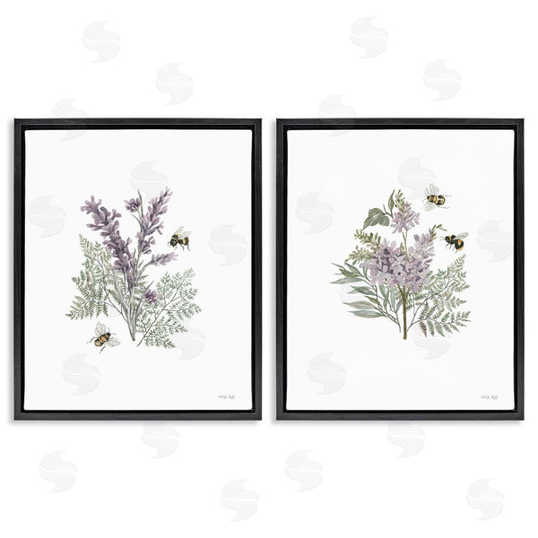 Stupell Industries Cindy Jacobs | Purple Floral Ferns Bees Wall Art