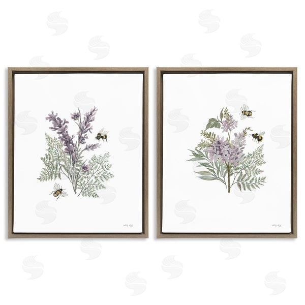 Stupell Industries Cindy Jacobs | Purple Floral Ferns Bees Wall Art